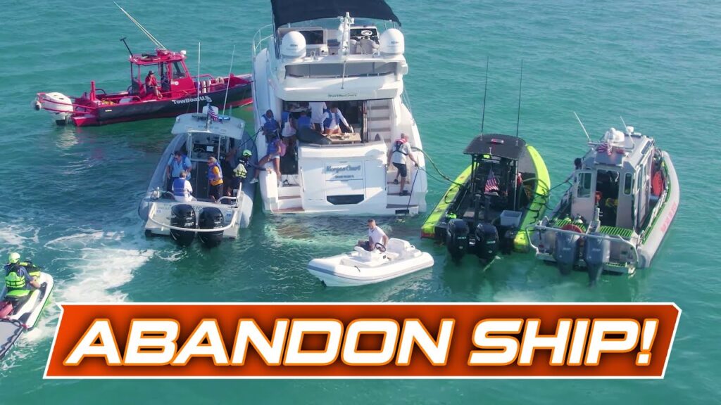 People abandoning yacht as it sinks at Haulover Inlet